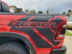 Compatible with Ram Rebel Vinyl graphics TATTERED Lines Hood & Bedsides Package