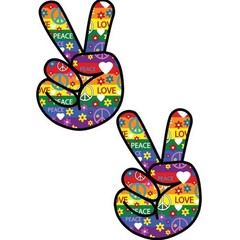 2× 2D Color Fingers Vinyl Decals – 7″x4.5″, Waterproof PVC Stickers
