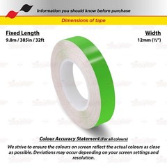 LIME GREEN 1/2″ 12mm Roll PIN STRIPE Car Striping Line TAPE Decal Vinyl Sticker