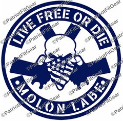 Live Free Or Die,Molon Labe,Skull,10″x10″,2A,Gun Rights,Gadsden,1776,Vinyl Decal