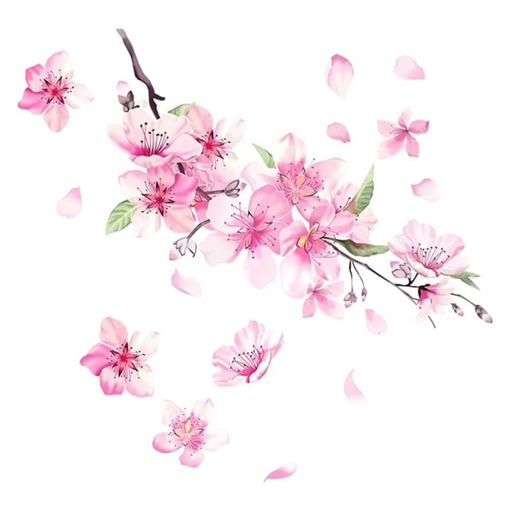 Cherry Blossom Car Sticker Decal, Vinyl Scratch Cover Pink Flower 1PC,