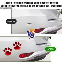 4 PCS 3D Red Dog Paw Car Decal Auto Bumper Window Laptops Decor Emblem Decal