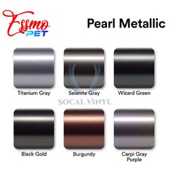 PET Pearl Metallic Vinyl Wrap For Chevy Bowtie Emblem Overlay Film Decal Sticker