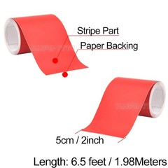 2x 2″ x 78″ DIY Matte Red Racing Stripes Car Hood Vinyl Tape Sticker Body Decals