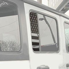 Black Side Small Window US Flag Decal Sticker For Jeep Wrangler JL JT Parts