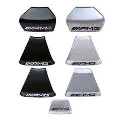 3D Badge Chrome/Black for AMG Steering Wheel Emblem Squared Base GLC C43 C350E