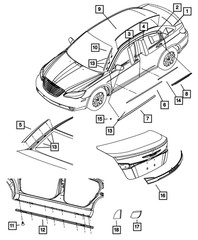 Genuine Mopar Rear Door Applique Right 4389930AD