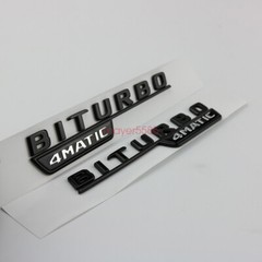 Matte black E43 AMG BITURBO 4 MATIC Trunk Emblem Badge Sticker for Mercedes Benz