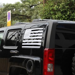 White USA Flag Rear side Window Graphic Decal Vinyls For Hummer H3 2005-2009