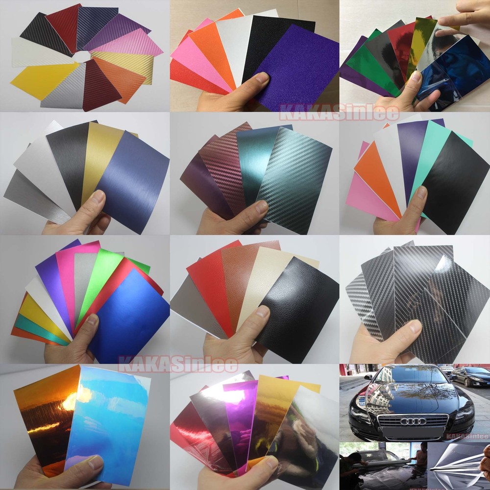 Testing Samples 3D 4D 5D Carbon Fiber Matte Chrome Mirror Vinyl Wrap Sticker CF
