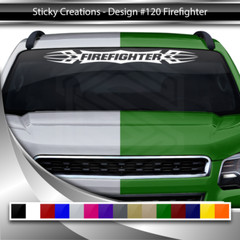 #120 FIREFIGHTER Decal Sticker Windshield Window Vinyl Graphic Car Firefighter