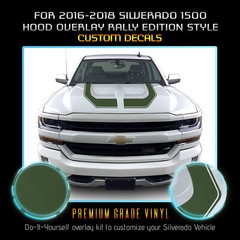 For 2016-2018 Silverado 1500 Hood Rally Edition Graphic Decal – Flat Matte Vinyl