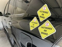 Lazybones On Board Custom Car Magnet Cart Narc Funny 5”x5”