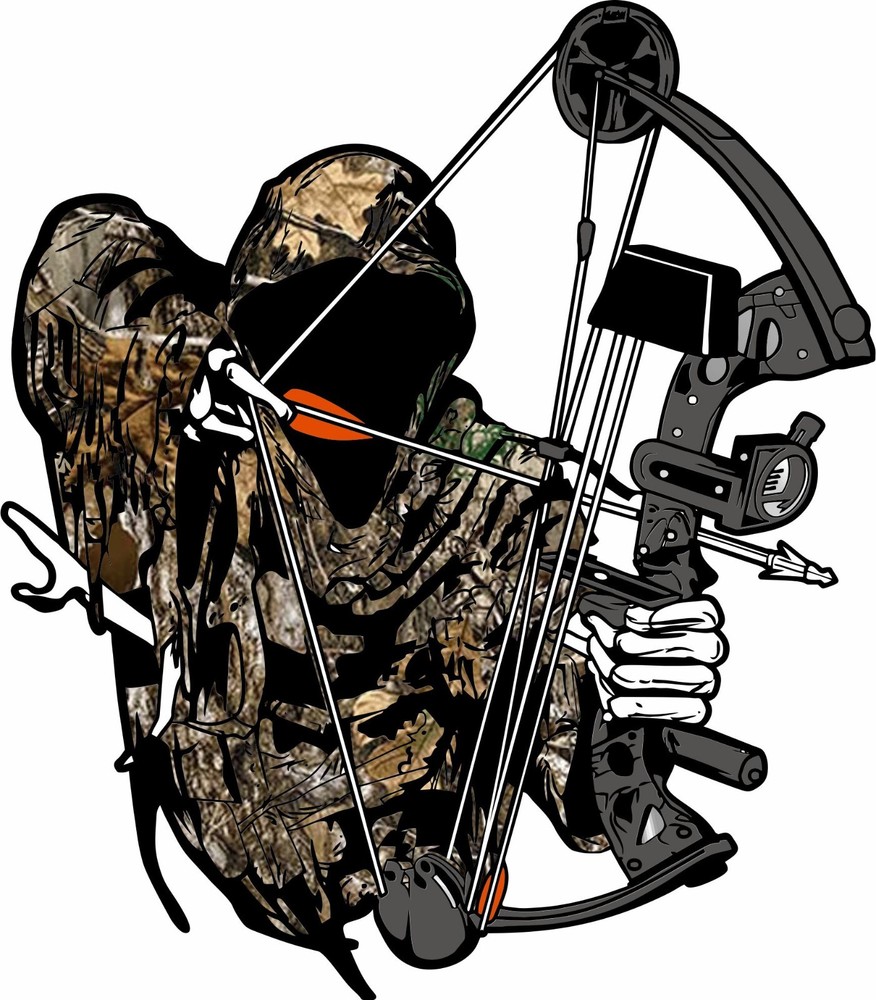 Hunter Bow Hunting Deer Arrow Camo Car Truck Window Vinyl Decal Sticker