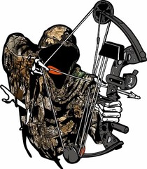 Hunter Bow Hunting Deer Arrow Camo Car Truck Window Vinyl Decal Sticker