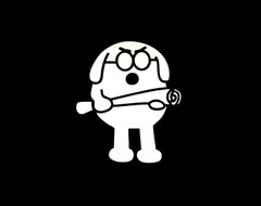Dogbert WHITE vinyl decal for car windows weatherproof 4 x 3.5″ Made in USA