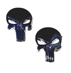 2 X – 💀Shiny Metal Punisher Skull Emblem Badge Car Laptop Door Bike