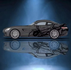 Spider Car Decal; Custom Sport Car Show Decal; Both Sides Universal Fit