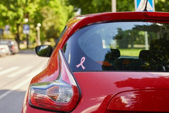Cancer Ribbon Car Window – Premium Vinyl Decal/Sticker 4.5×5.75 inches