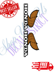 Wing Decal fits Honda Logo gas Tank fuel Sticker Decal water resistant Golden