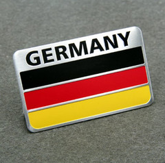 ALUMINUM German Flag Emblem Sticker Germany Decal Auto, Car, Truck 3.15″x2″