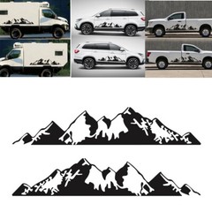Car Racing Side Door Long Stripe Stickers Mountain Graphic Vinyl Decal 190x38cm