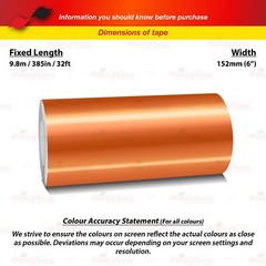 6″ Vinyl Pinstriping Pin Stripe Styling Tape Sticker 152mm CHROME BURNT-ORANGE