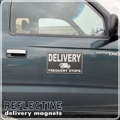 2-Pack REFLECTIVE Car Magnets for Delivery Drivers 11.5″ x 6″ FREE SHIPPING!
