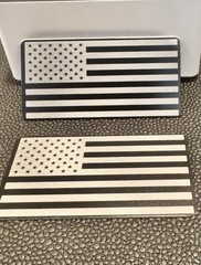 2x ALUMINUM American Flag Decal Sticker Emblem 3” X 1.5”
