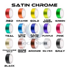 Satin Chrome Metallic Matte Racing Stripes Vinyl Wrap Rally Sticker 10/20 Long