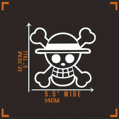 6x 5.5″*5″ One Piece Skull,Straw Hat Crew, Jolly Rodger, cut Vinyl Decal Sticker