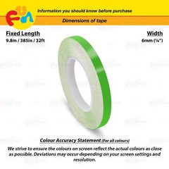 LIME GREEN 1/4″ PIN STRIPE Car Model Motorcycle Decal TAPE Vinyl Sticker 6mm