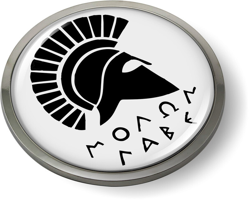 MOLON LABE 3D Domed Emblem Badge Car Sticker METAL Chrome Bezel ROUND 3 3/8″