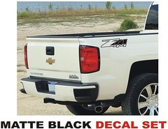 Z71 4×4 Truck Bed Decals, MATTE BLACK (Set) for Chevrolet Silverado