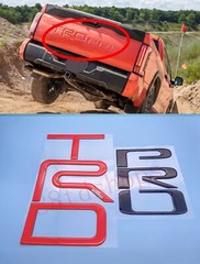 Red Black TAILGATE LETTER INSERTS DOMED Fit 2022 AND UP TOYOTA TUNDRA TRD PRO