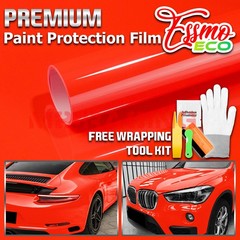 5FTx7FT PPF Racing Red Gloss Color Vinyl Paint Protection Film Scratch Car Wrap
