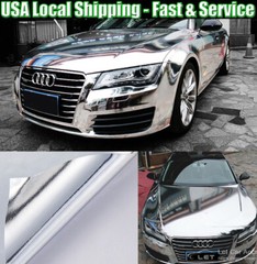 Glossy Stretchable Chrome Vinyl Foil For Whole Car Wrap Film Sticker Bubble Free