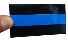 ALUMINUM Thin Blue Flag Decal Sticker Support Police & Law Enforcement Car Truck