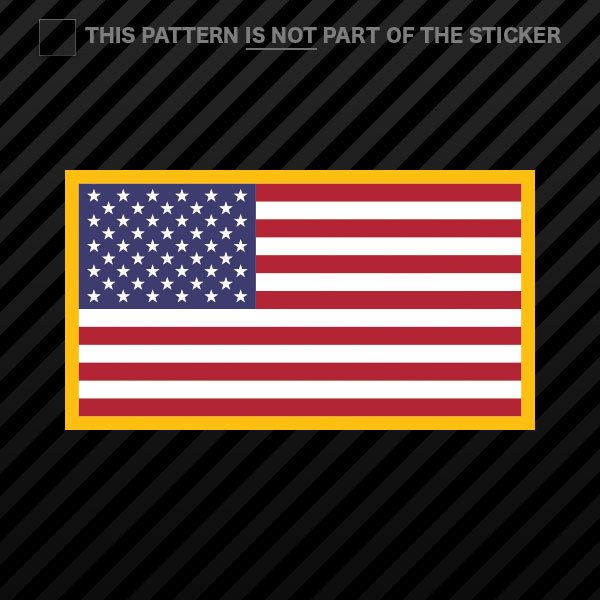 American Flag Gold Border Sticker Self Adhesive Vinyl USA America US flags