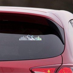 Waterproof Hologram Mountain Tree Decals – Peel and Stick Set of 2 for DIY Craft