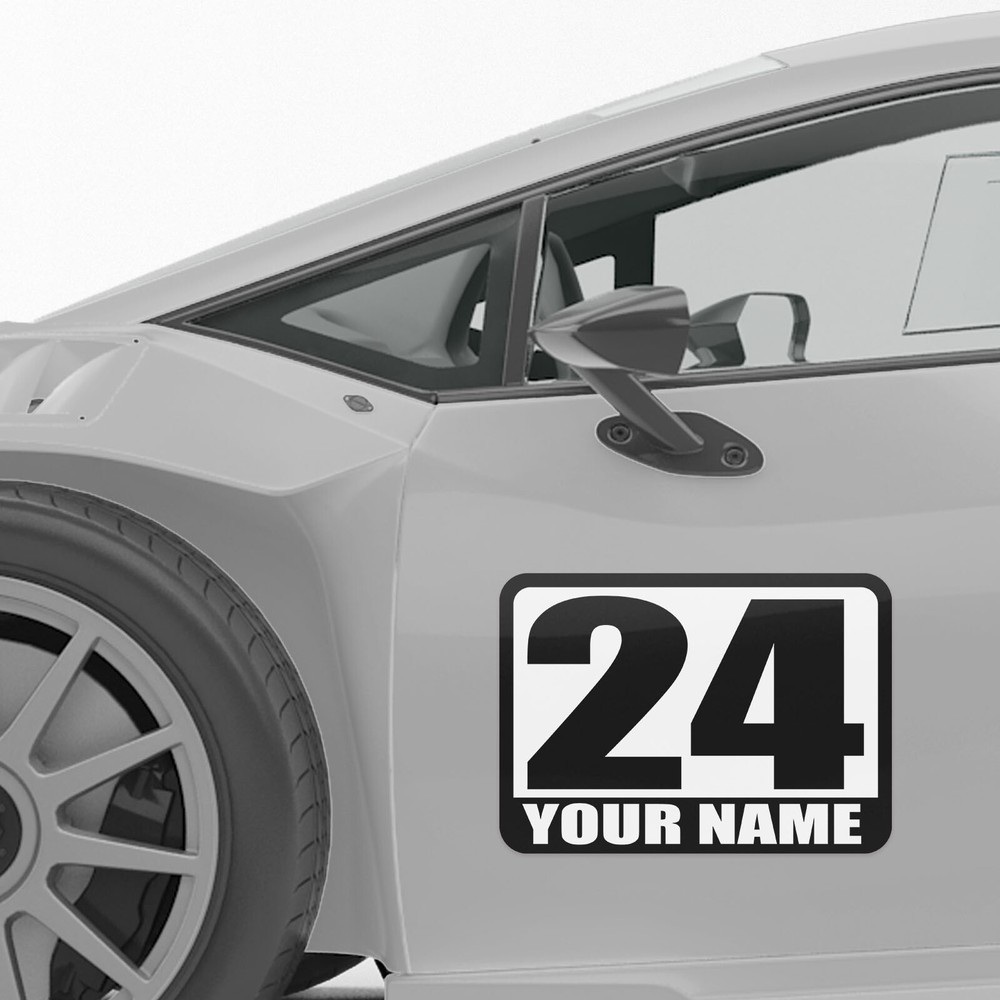2 pcs Magnet Racing Number – Custom Track Day Autocross Car Door Magnetic Decal