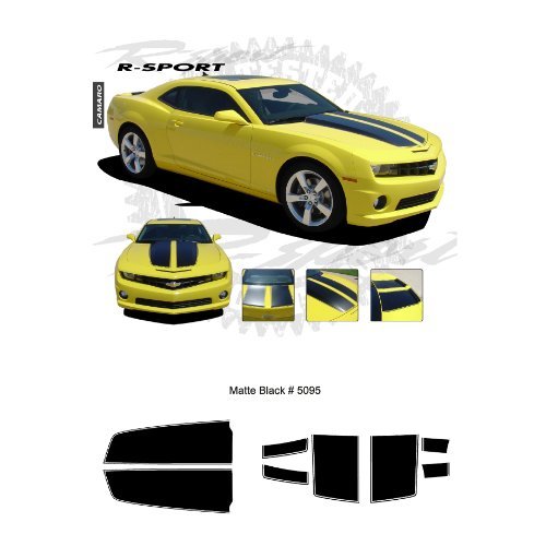 Chevrolet Camaro Convertible 2011-2013 Rally Stripes Graphic Kit – Matte Black