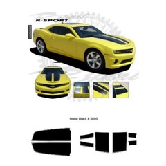Chevrolet Camaro Convertible 2011-2013 Rally Stripes Graphic Kit – Matte Black