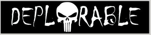 DEPLORABLE Punisher skull Sticker Window Bumper Decal support Donald Trump 2″X9”