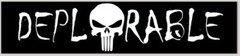 DEPLORABLE Punisher skull Sticker Window Bumper Decal support Donald Trump 2″X9”