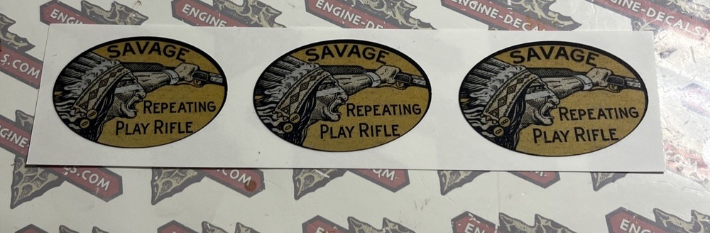 Savage Repeating Play Rifle Decals For Stock Vinyl 2″ 3 for 1 reproduction