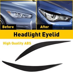 Headlight Eyelid Eyebrows Eye Lid Brow Gloss Black For Infiniti Q50 2014- N