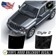 Hood Blackout or Topo Racing Stripes Graphics – Fits 2007-2017 Jeep Patriot