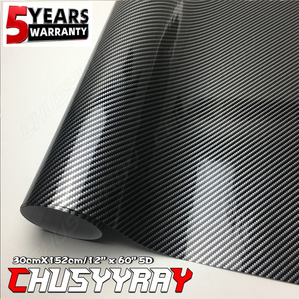 Black Carbon Fiber Car Interior Panel Protector Sticker Accessories DIY Durable