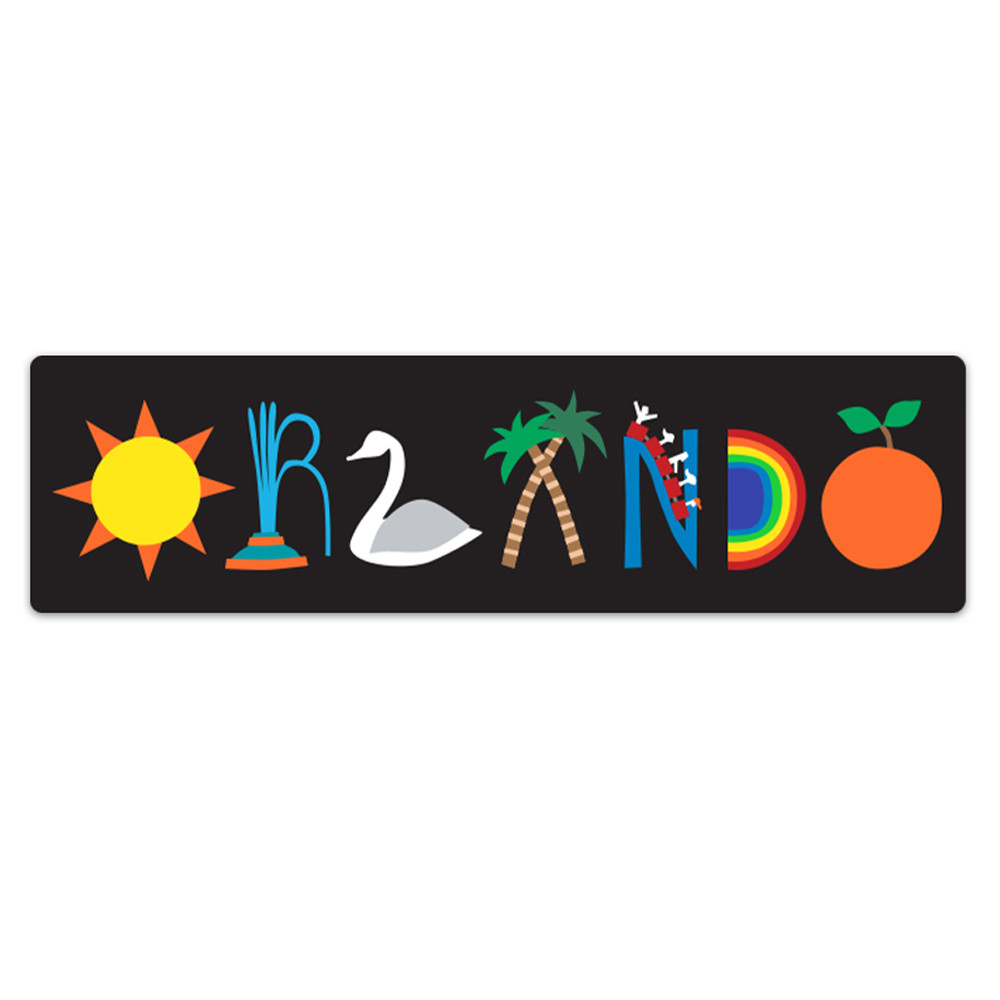 R. Nichols – Car or Other Magnet Orlando FL Icons Large Rectangle 8″ x2.25″ NEW
